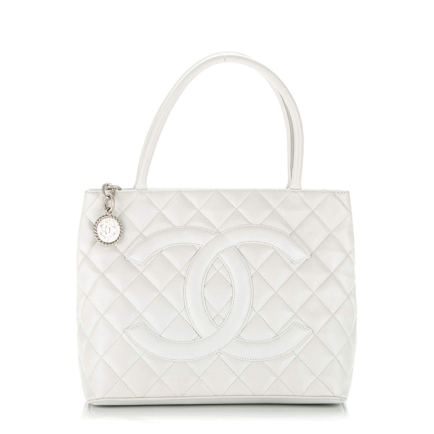 Chanel Caviar Quilted Medallion Tote White 1 of 7