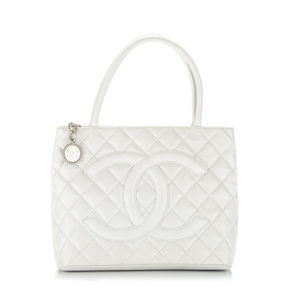 Chanel Caviar Quilted Medallion Tote White 1 of 7