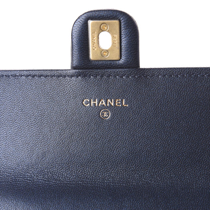Chanel Iridescent Lambskin Quilted Chic Pearls Clutch With Chain Blue 8 of 12