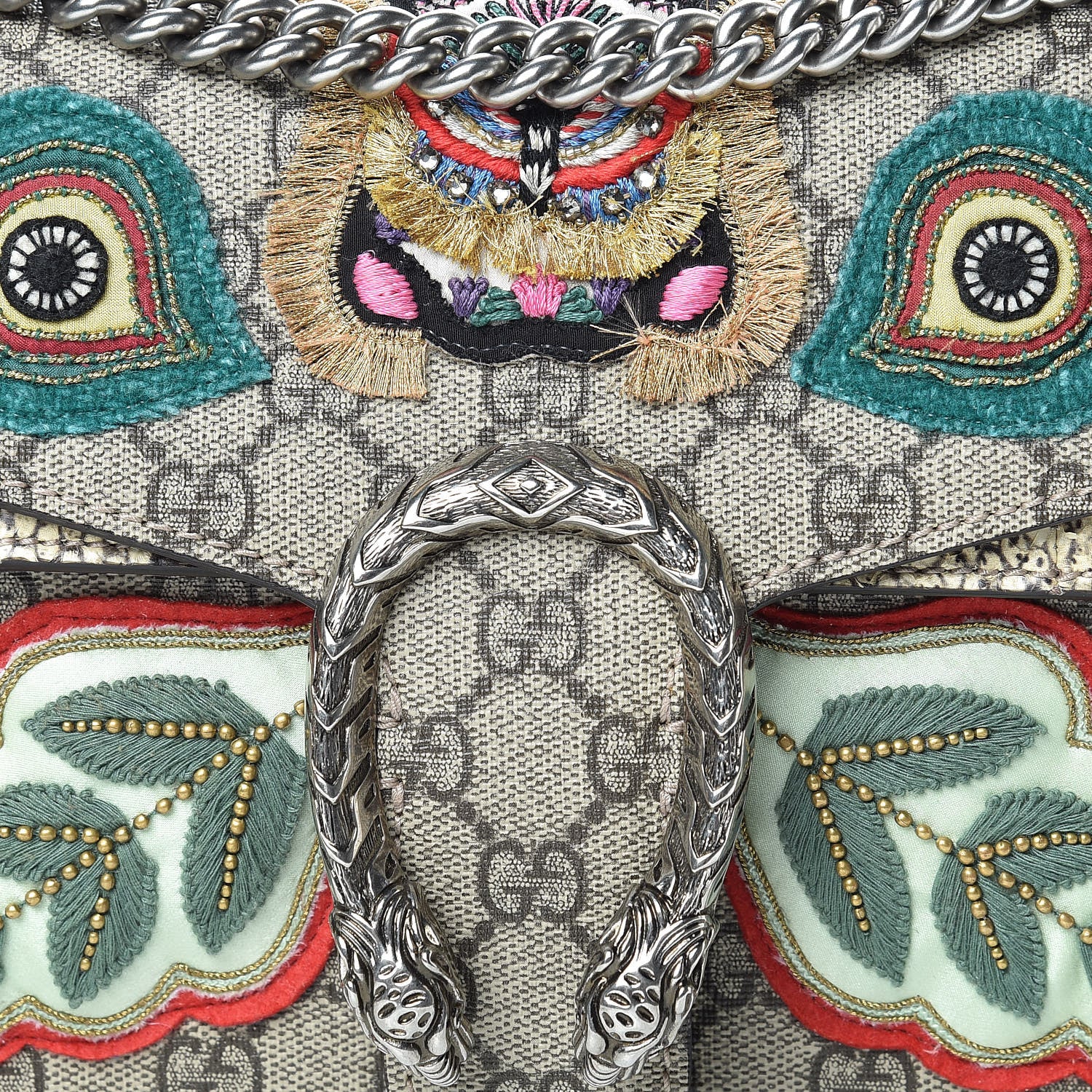 Gucci GG Supreme Monogram Python Embroidered Small Dionysus Shoulder Bag 9 of 18