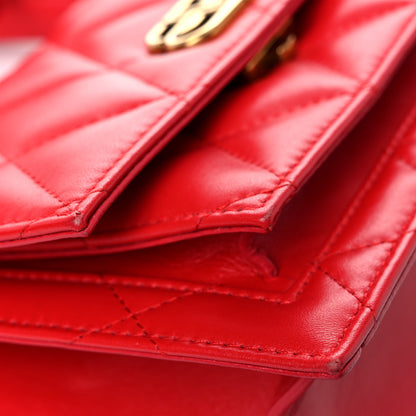 Balenciaga Nappa Calfskin Quilted XS Sharp Top Handle Bag Bright Red 14 of 17