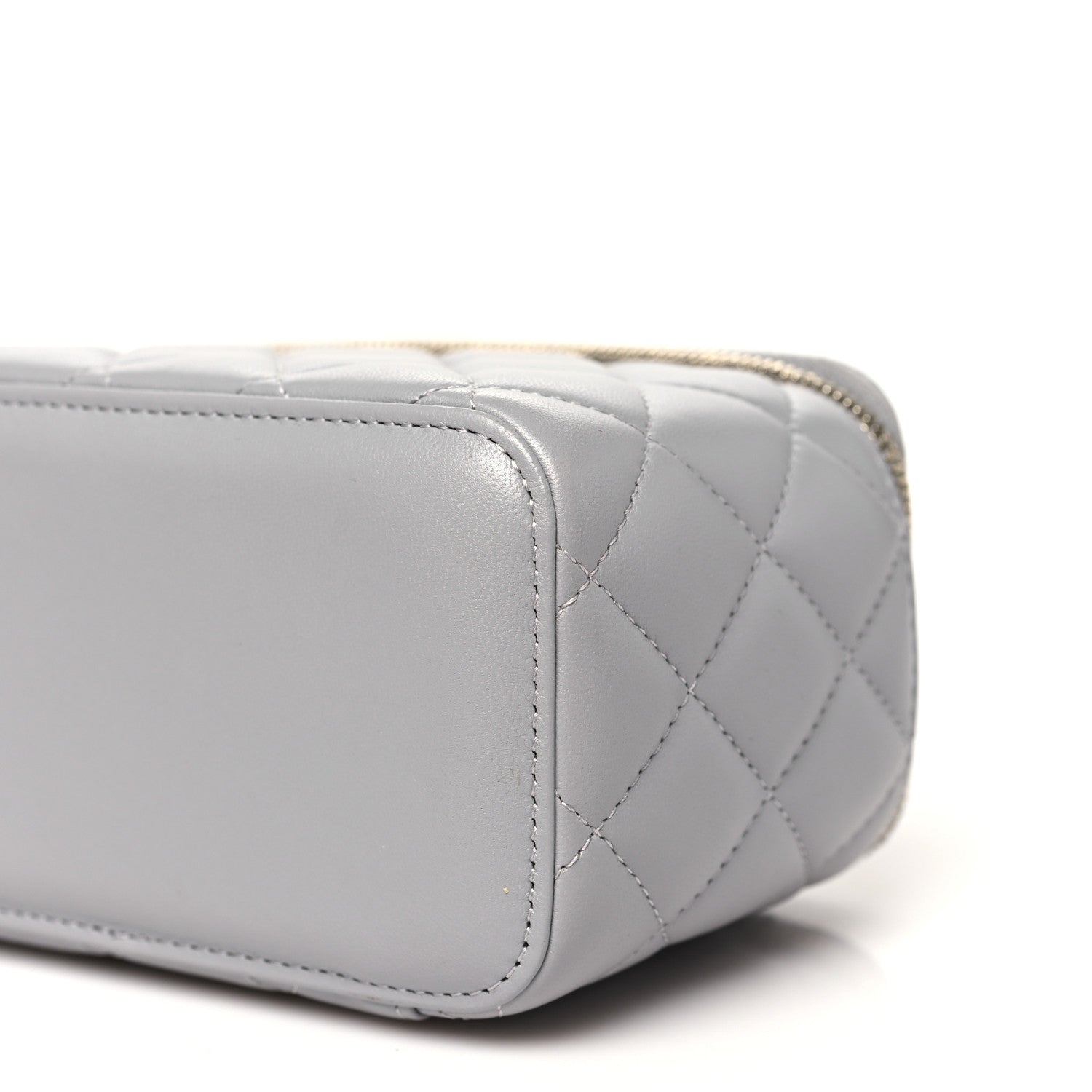Chanel Lambskin Quilted Small Pearl Crush Vanity Case With Chain Grey 10 of 11