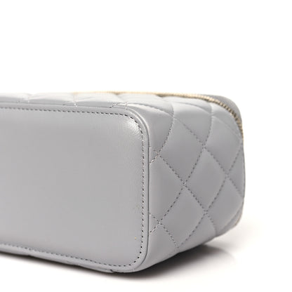 Chanel Lambskin Quilted Small Pearl Crush Vanity Case With Chain Grey 10 of 11