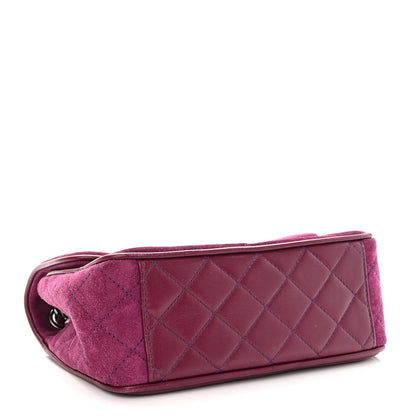 Chanel Suede Lambskin Scallop Quilted Medium Pagoda Flap Purple 4 of 12