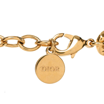 Christian Dior Metal CD Choker Necklace Gold Black 4 of 5