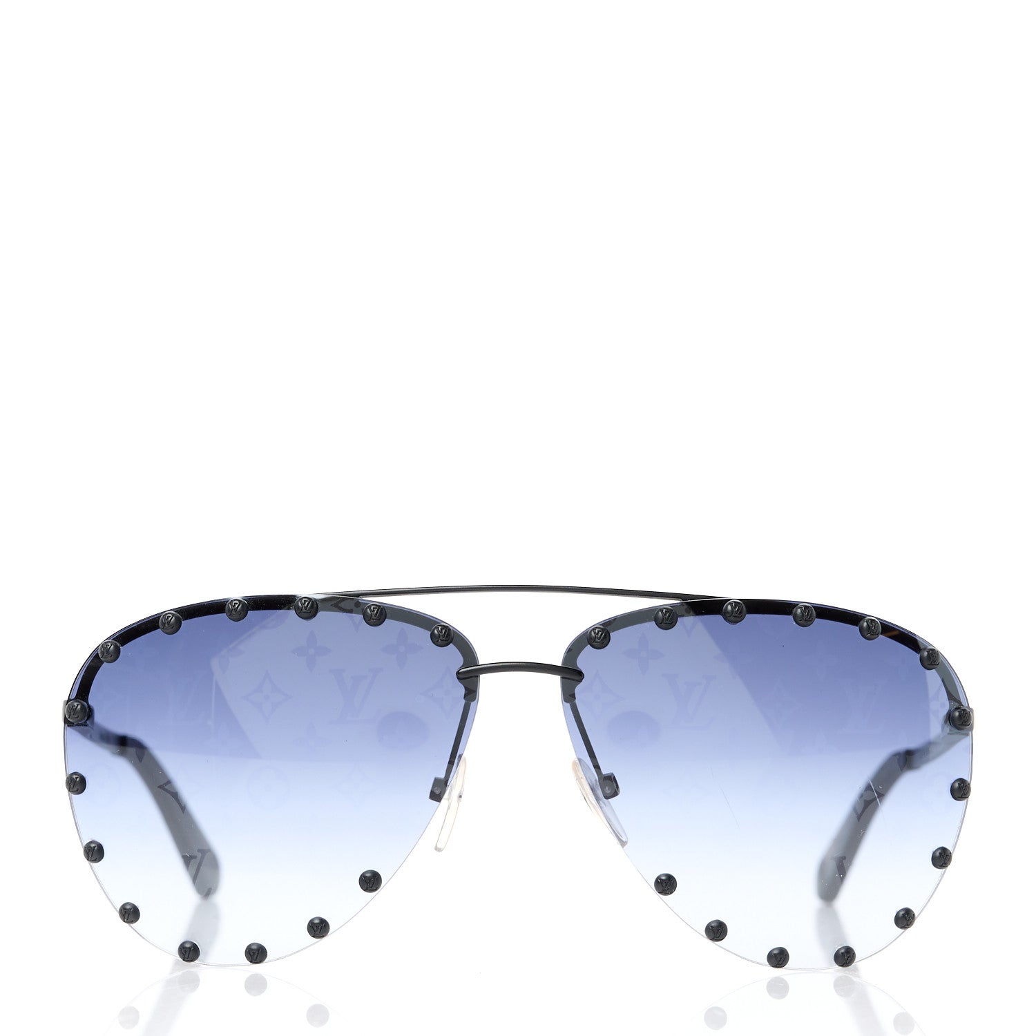 Louis Vuitton Monogram The Party Aviator Sunglasses Z0971U Black 2 of 10