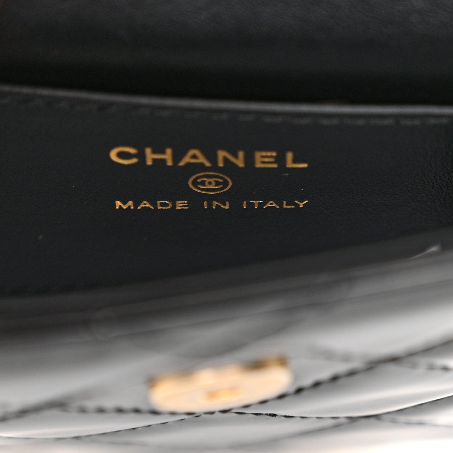 Chanel Patent Calfskin Quilted Chain Hoop Bag Black 6 of 11