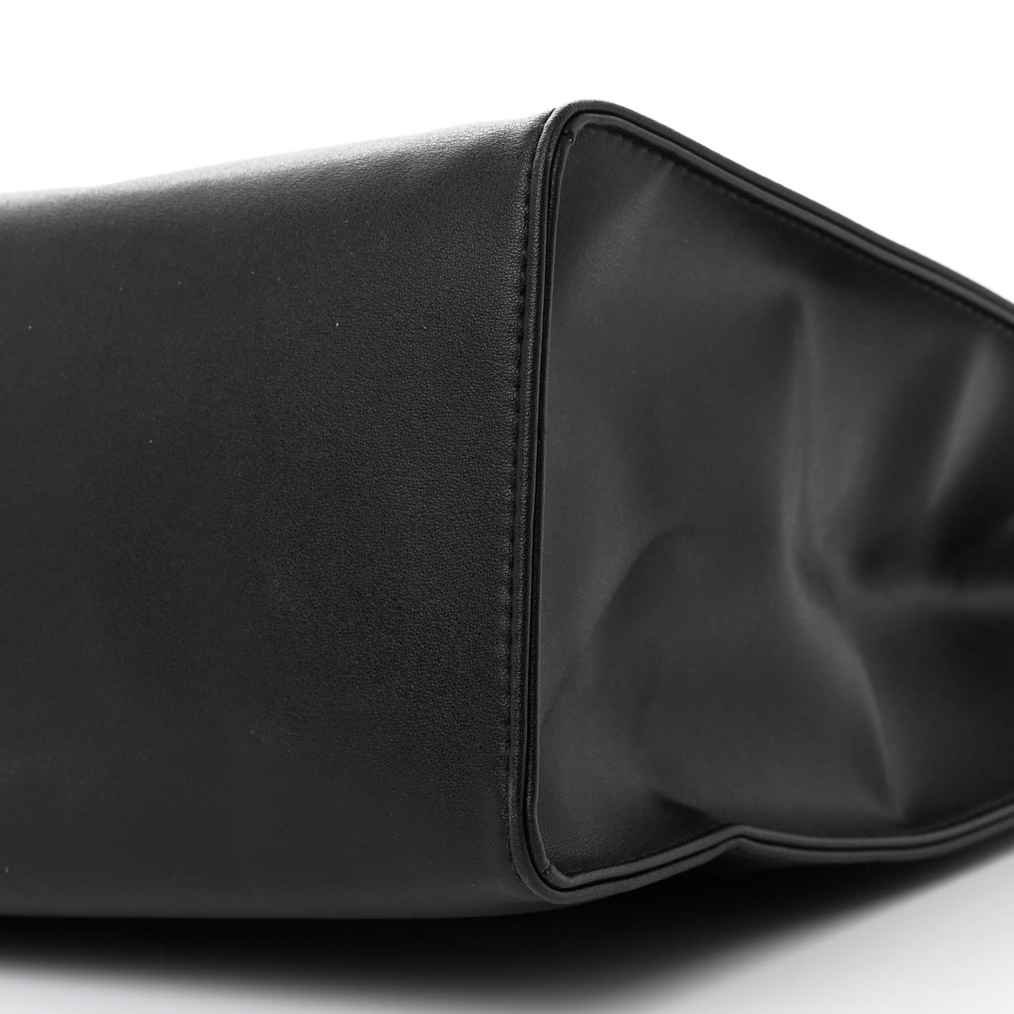 Vegan Leather Medium Shopping Bag Black