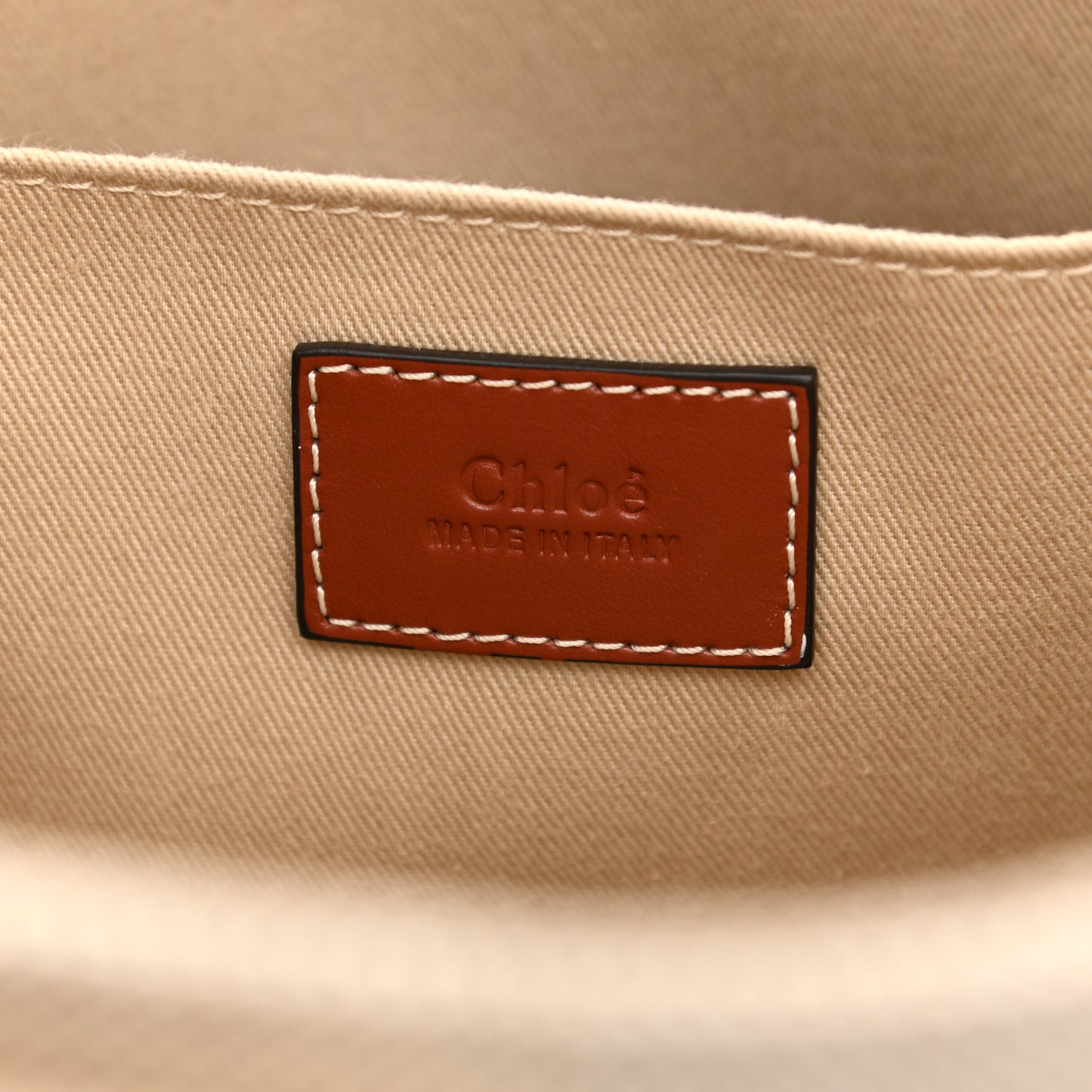 Cotton Calfskin Medium Woody Ribbon Tote White Brown