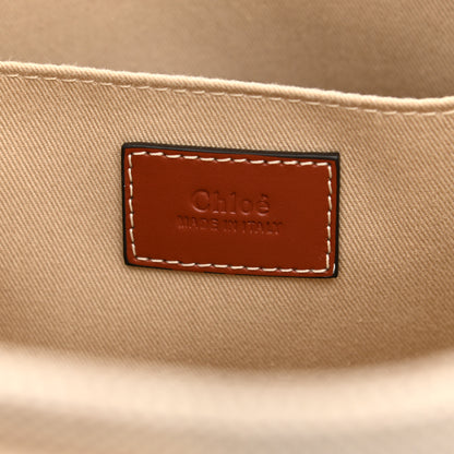 Chloe Cotton Calfskin Medium Woody Ribbon Tote White Brown 5 of 11