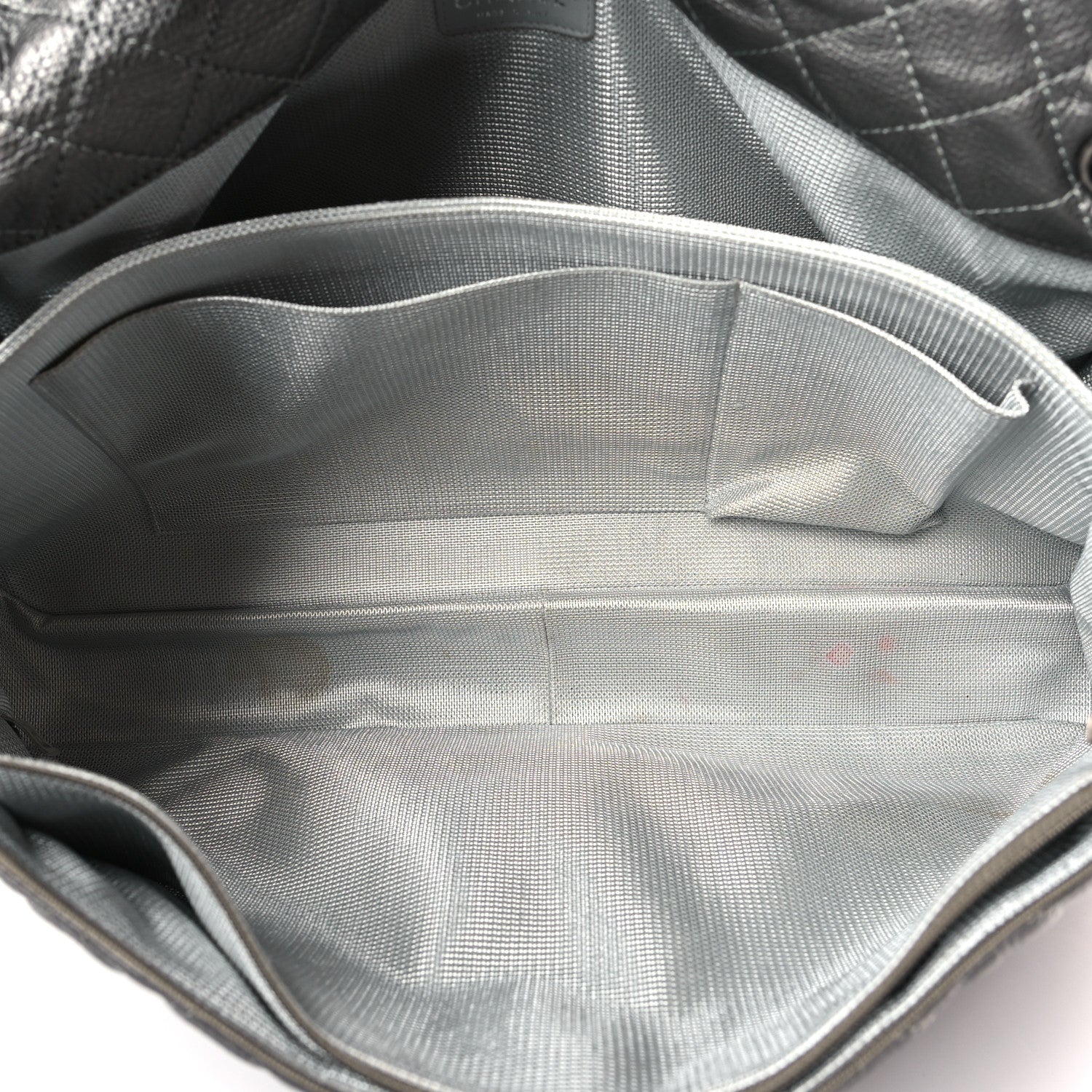 Chanel Calfskin Quilted Small XXL Travel Flap Bag Dark Silver 5 of 11