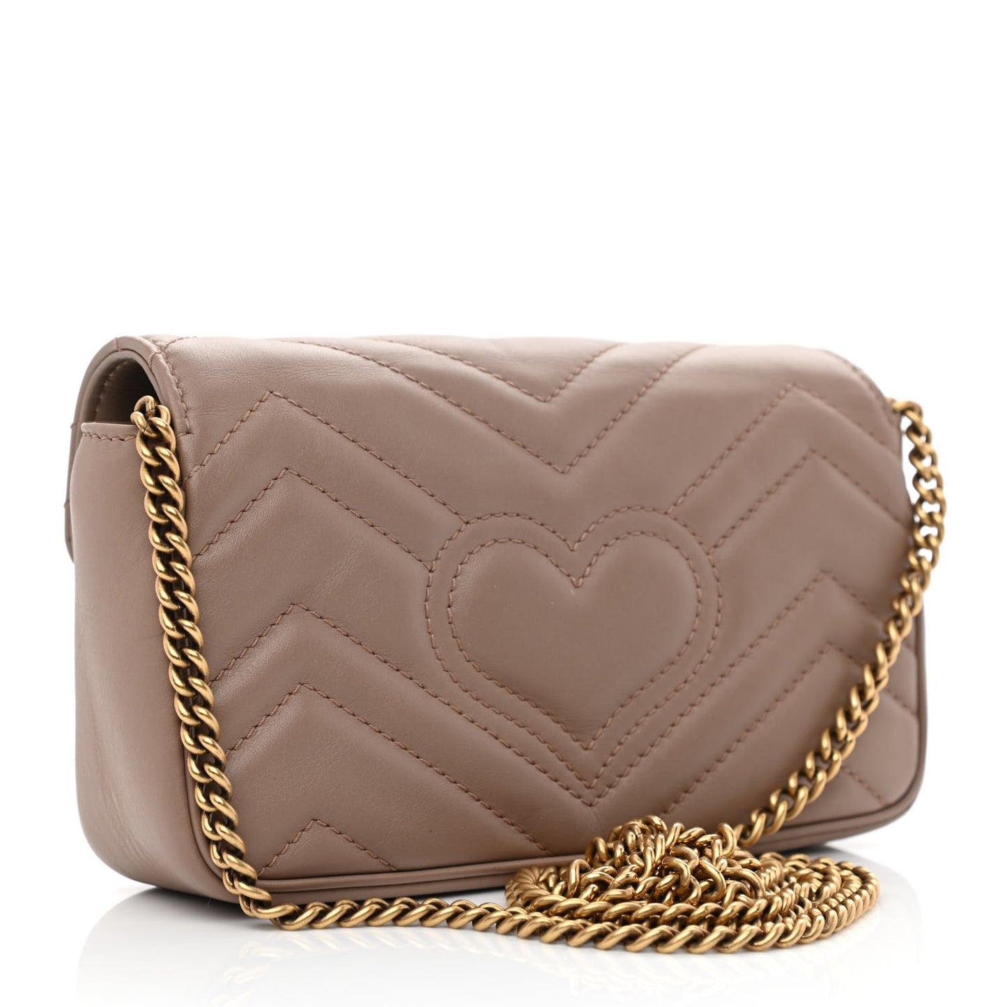 Calfskin Matelasse Super Mini GG Marmont Shoulder Bag Porcelain Rose
