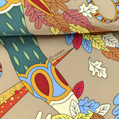 Hermes Silk Le Sacre Des Saisons Scarf 90 Mordore Vert Multicolor 3 of 6