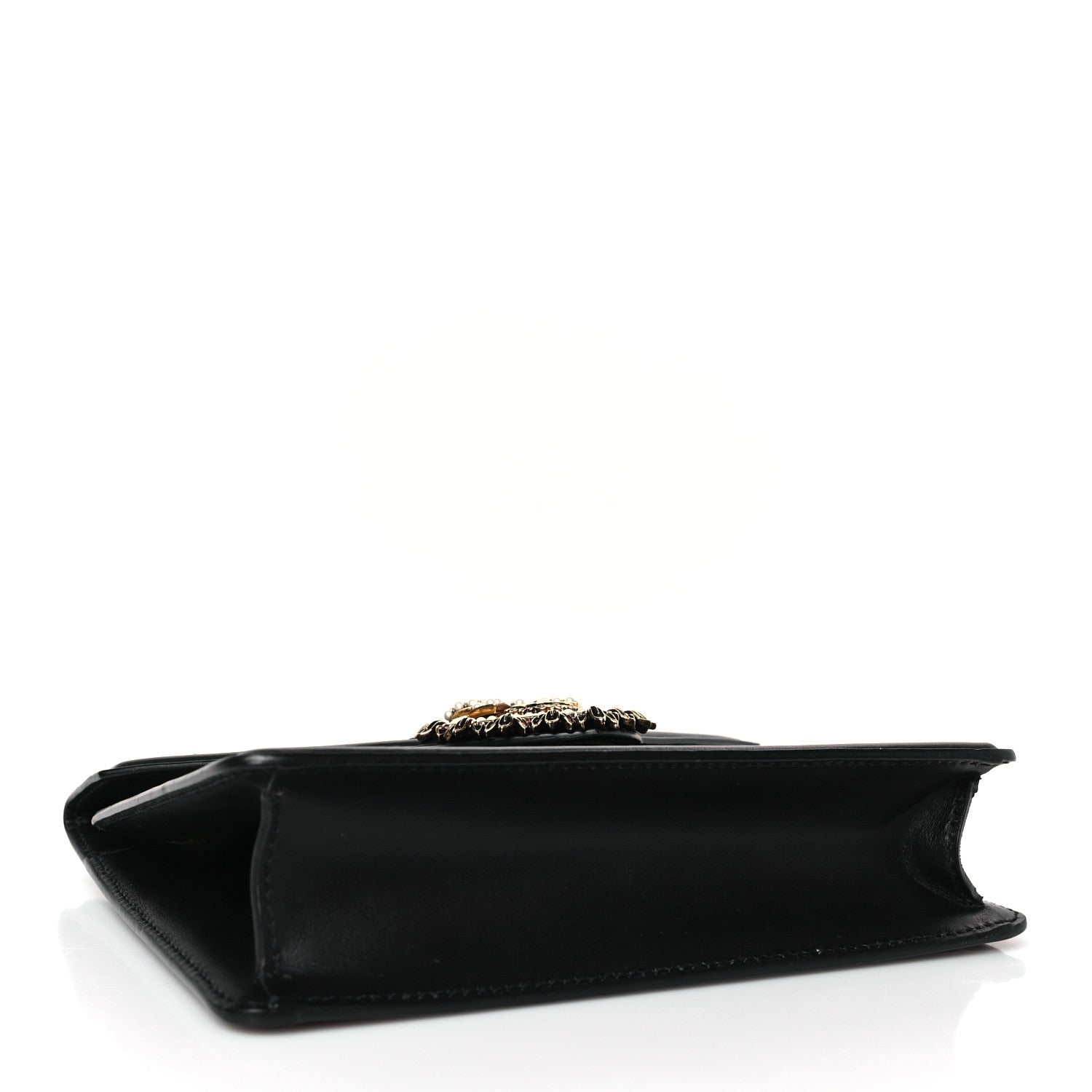 Dolce & Gabbana Smooth Calfskin Mini Devotion Envelope Bag Black 4 of 9