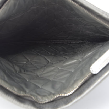 Chanel Metallic Calfskin Quilted Pixel Effect CC Beauty Clutch Silver 5 of 7