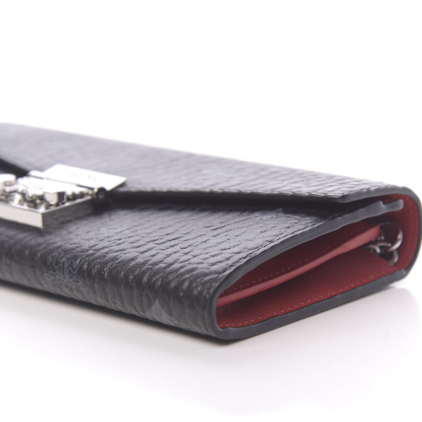 Visetos Large Patricia Wallet On Chain Black Red