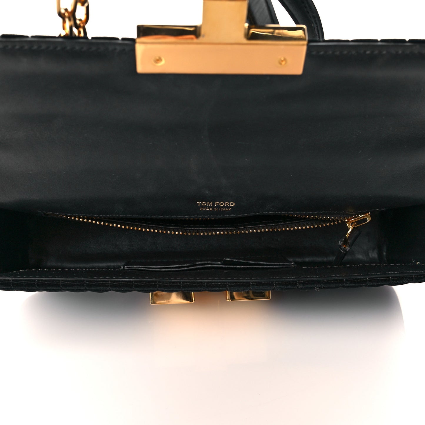 Velvet T Clasp Shoulder Bag Black