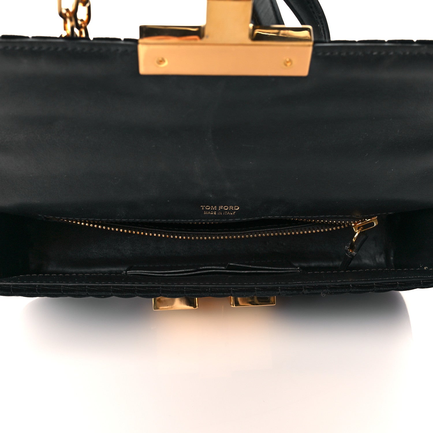 Tom Ford Velvet T Clasp Shoulder Bag Black 5 of 10