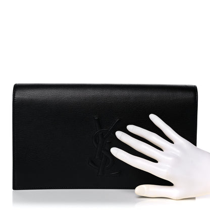 Saint Laurent Calfskin Monogram Large Belle De Jour Clutch Black 2 of 9