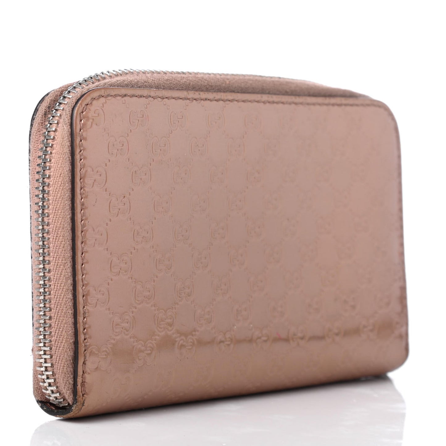 Patent Microguccissima Zip Around Wallet Pink