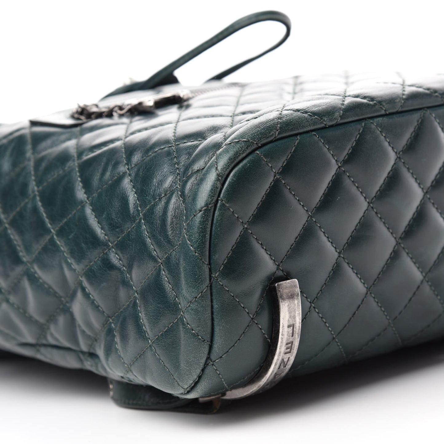 Calfskin Quilted Large Salzburg Mountain Backpack Dark Green