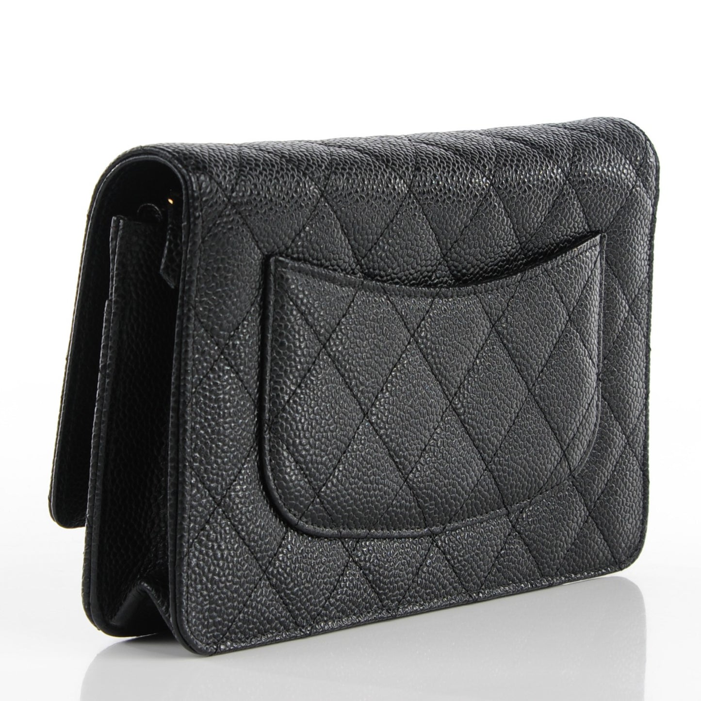 Caviar Quilted Wallet On Chain WOC Black
