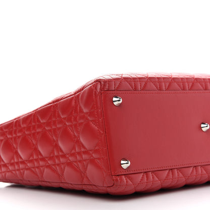 Christian Dior Lambskin Cannage Large Lady Dior Red 8 of 9