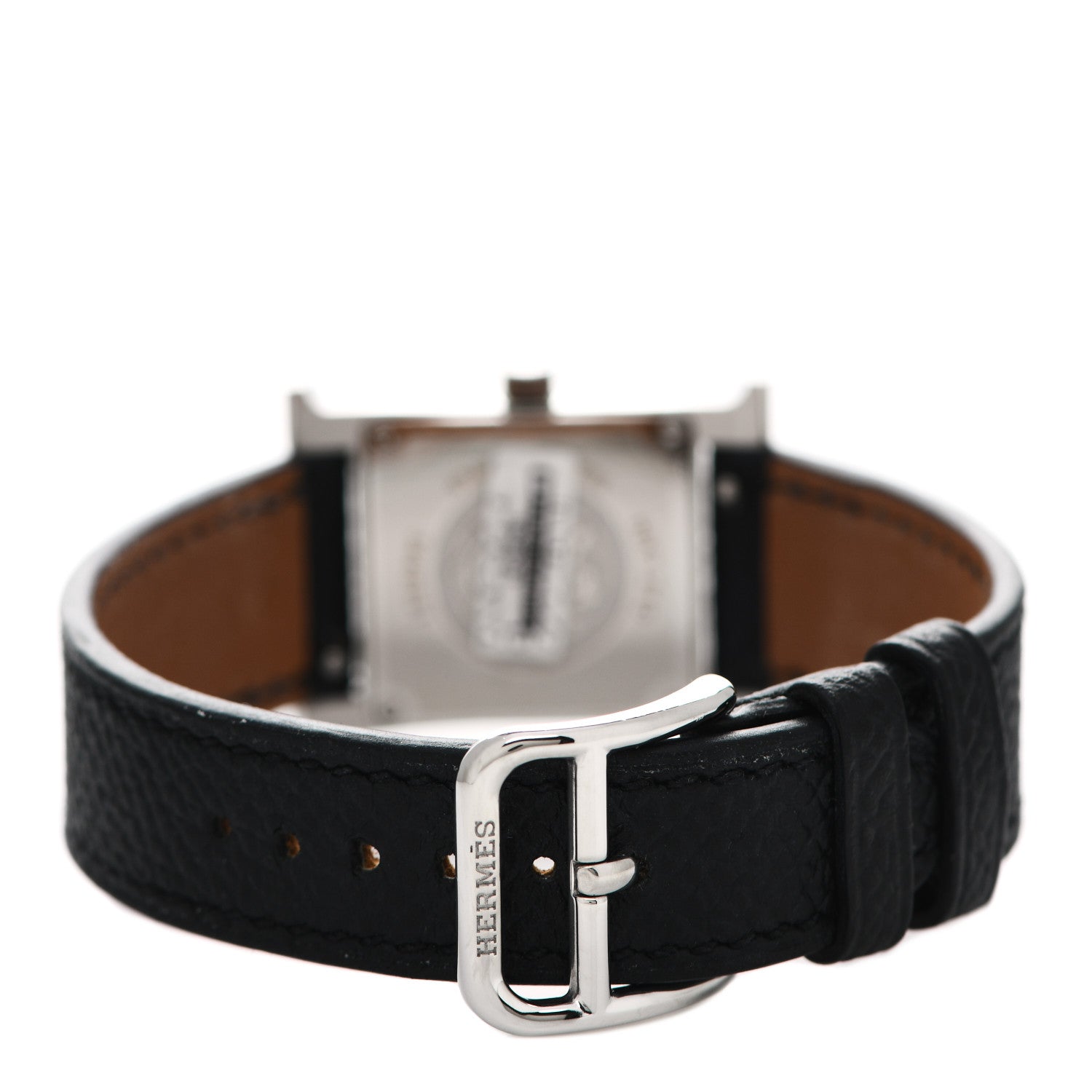 Hermes Stainless Steel Epsom 21mm Heure H Hour Quartz Watch Noir 3 of 5
