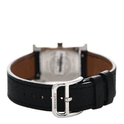 Hermes Stainless Steel Epsom 21mm Heure H Hour Quartz Watch Noir 3 of 5