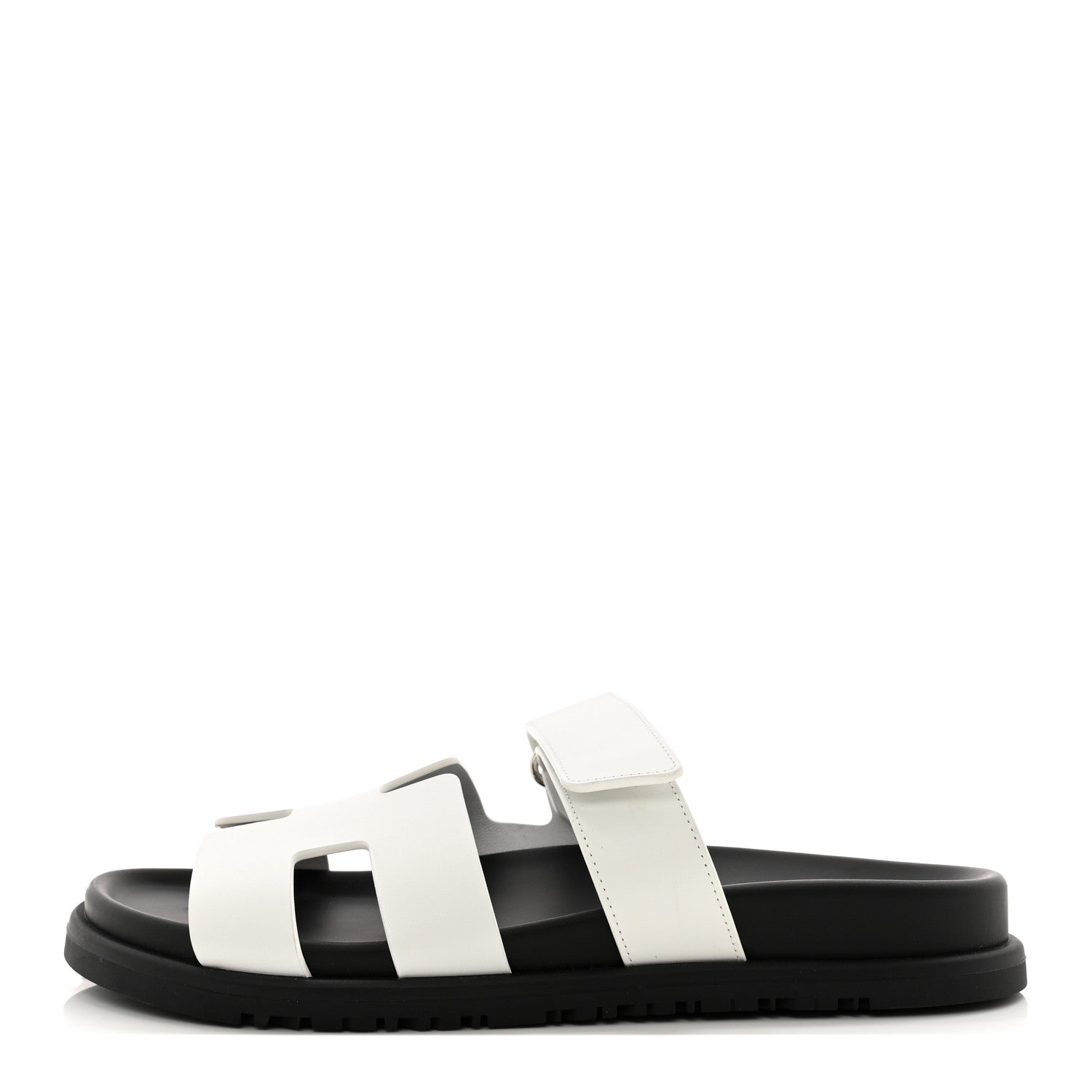 Hermes Calfskin Womens Chypre Sandals 38 White 1 of 10