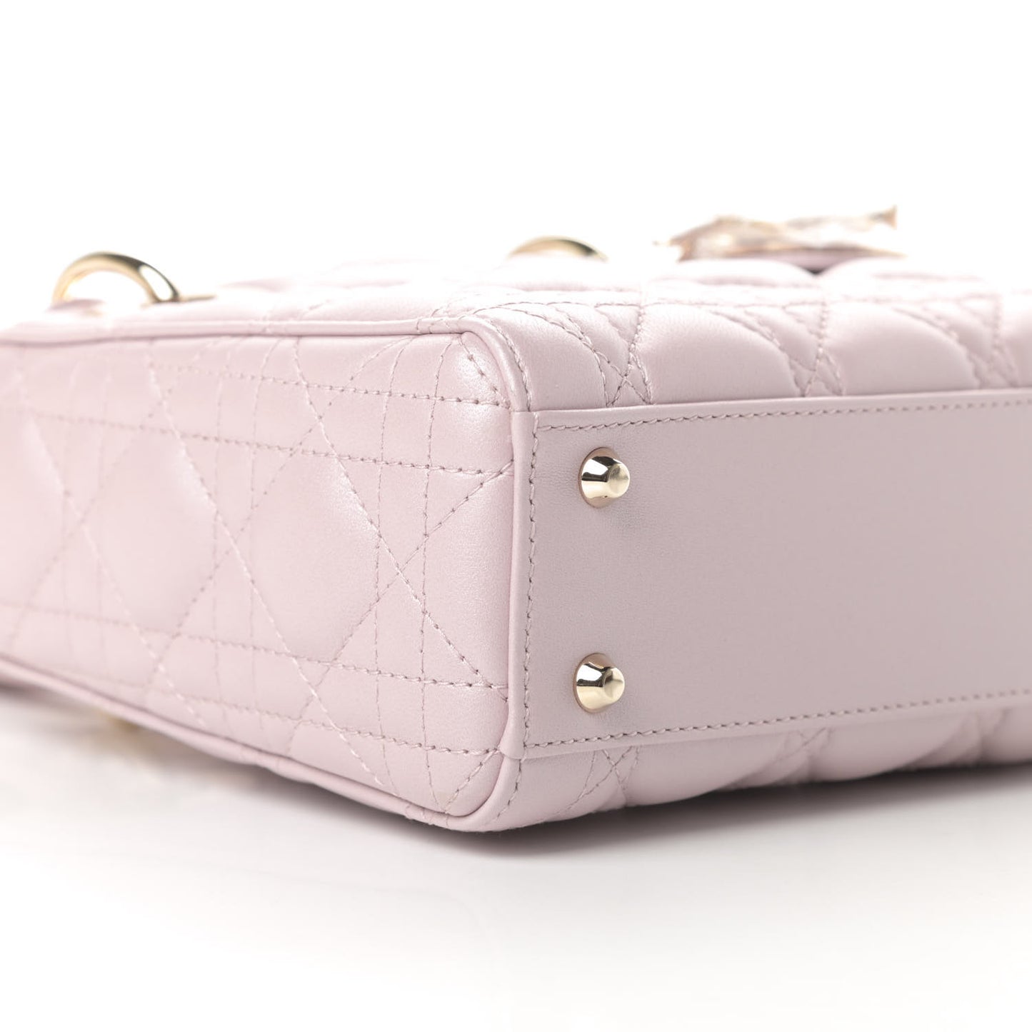Metallic Lambskin Cannage Mini Lady Dior Lotus