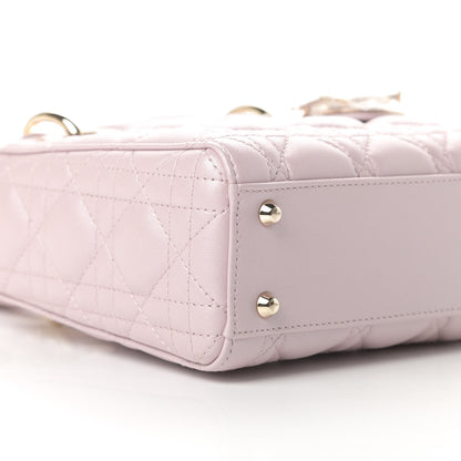 Christian Dior Metallic Lambskin Cannage Mini Lady Dior Lotus 9 of 11