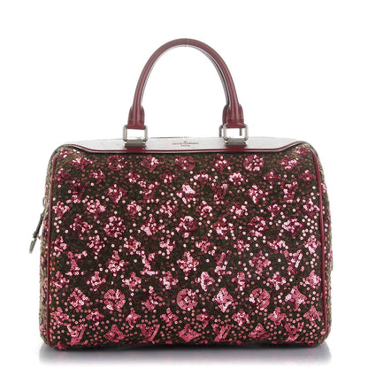 Louis Vuitton Sequin Monogram Sunshine Express Speedy Burgundy 1 of 7