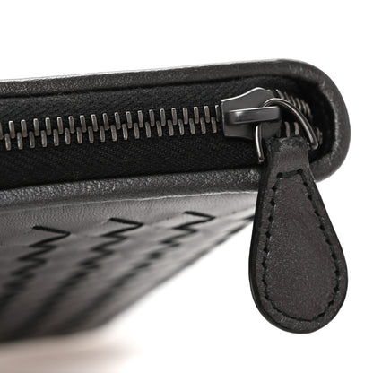Bottega Veneta Metallic Nappa Intrecciato Zip Around Wallet Grey 8 of 9