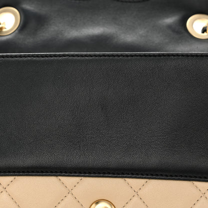 Chanel Calfskin Quilted Medium Graphic Flap Beige Black 11 of 11