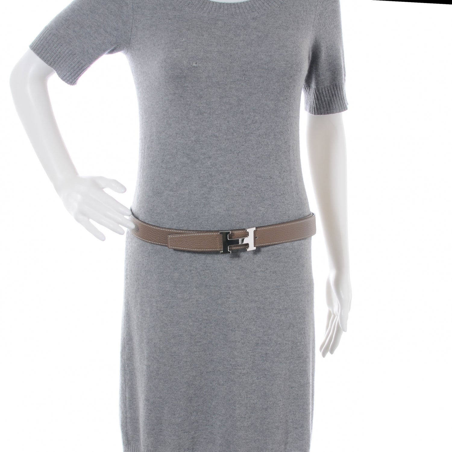 Hermes Togo Box Reversible Constance 32mm H Belt 105 Etoupe and Noir 2 of 5
