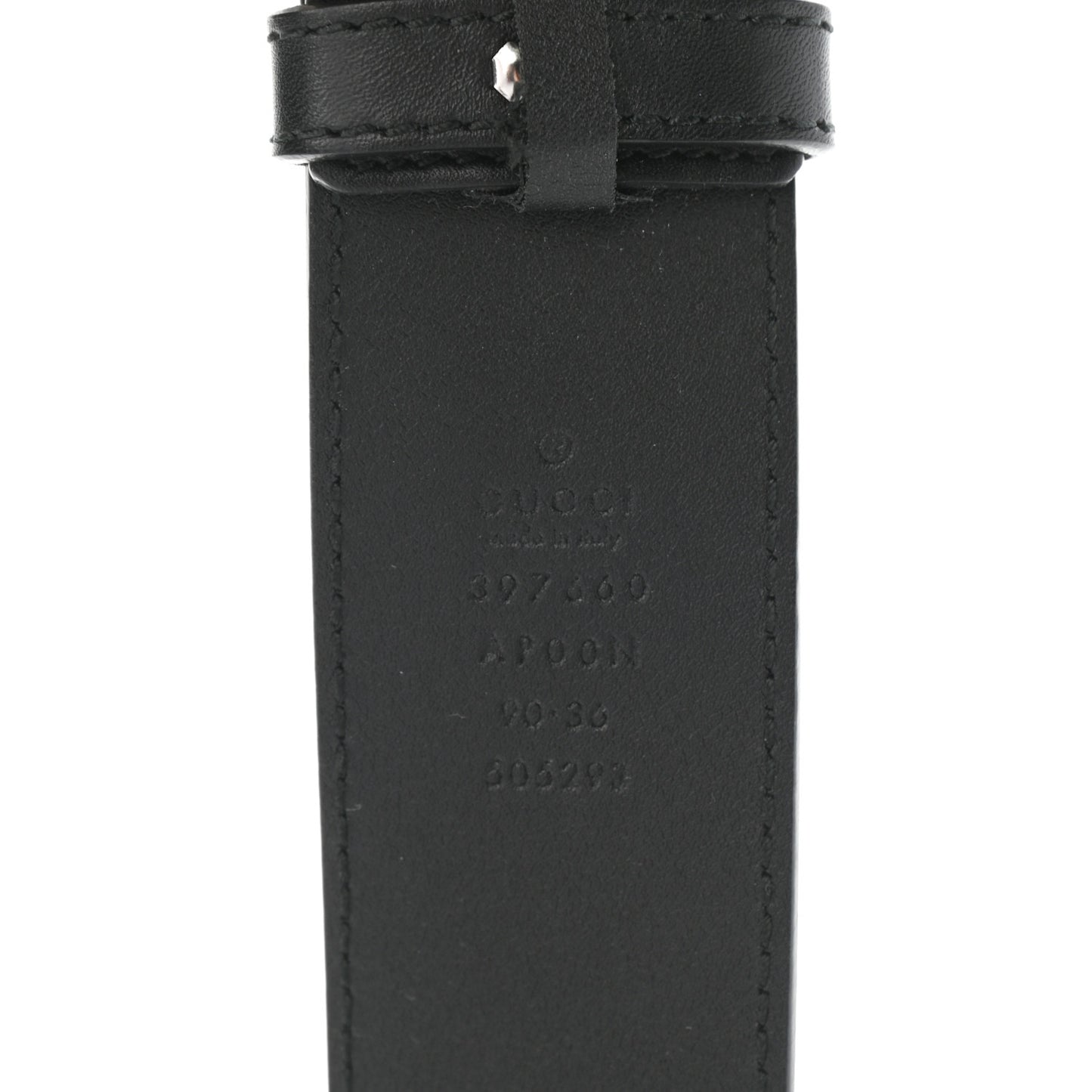 Moon Calfskin Nickel Double G 40mm Belt 90 36 Black