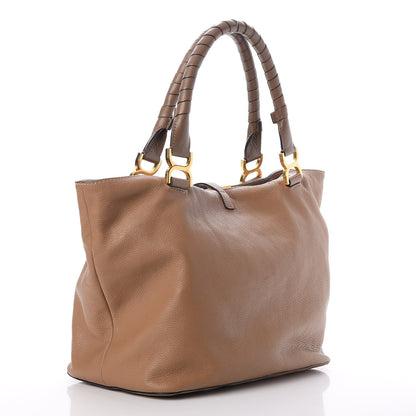 Chloe Calfskin Large New Marcie Tote Nut 3 of 7