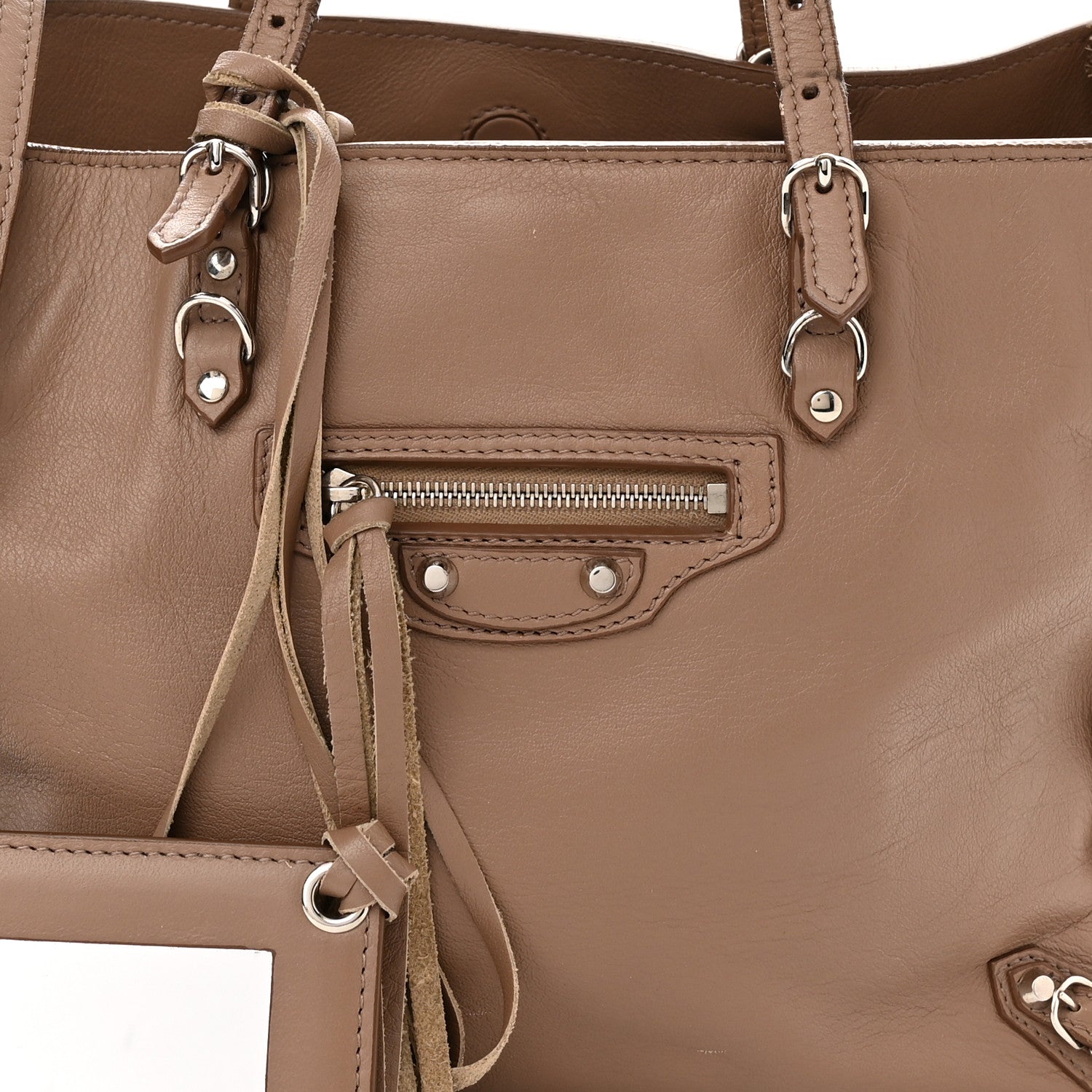 Balenciaga Veau Papier A6 Zip Around Tote Castagna 8 of 15