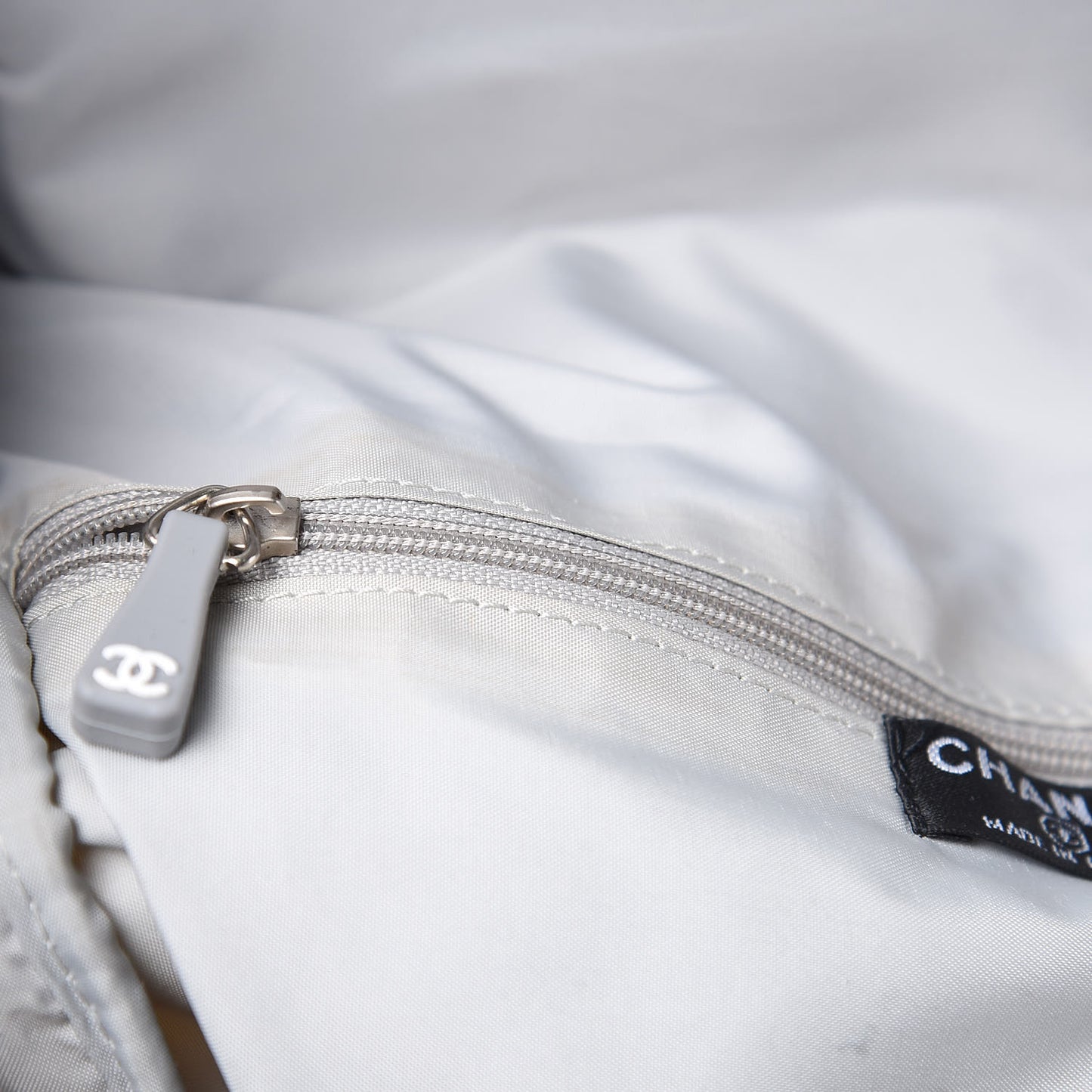 Nylon Calfskin CC Backpack White Gray