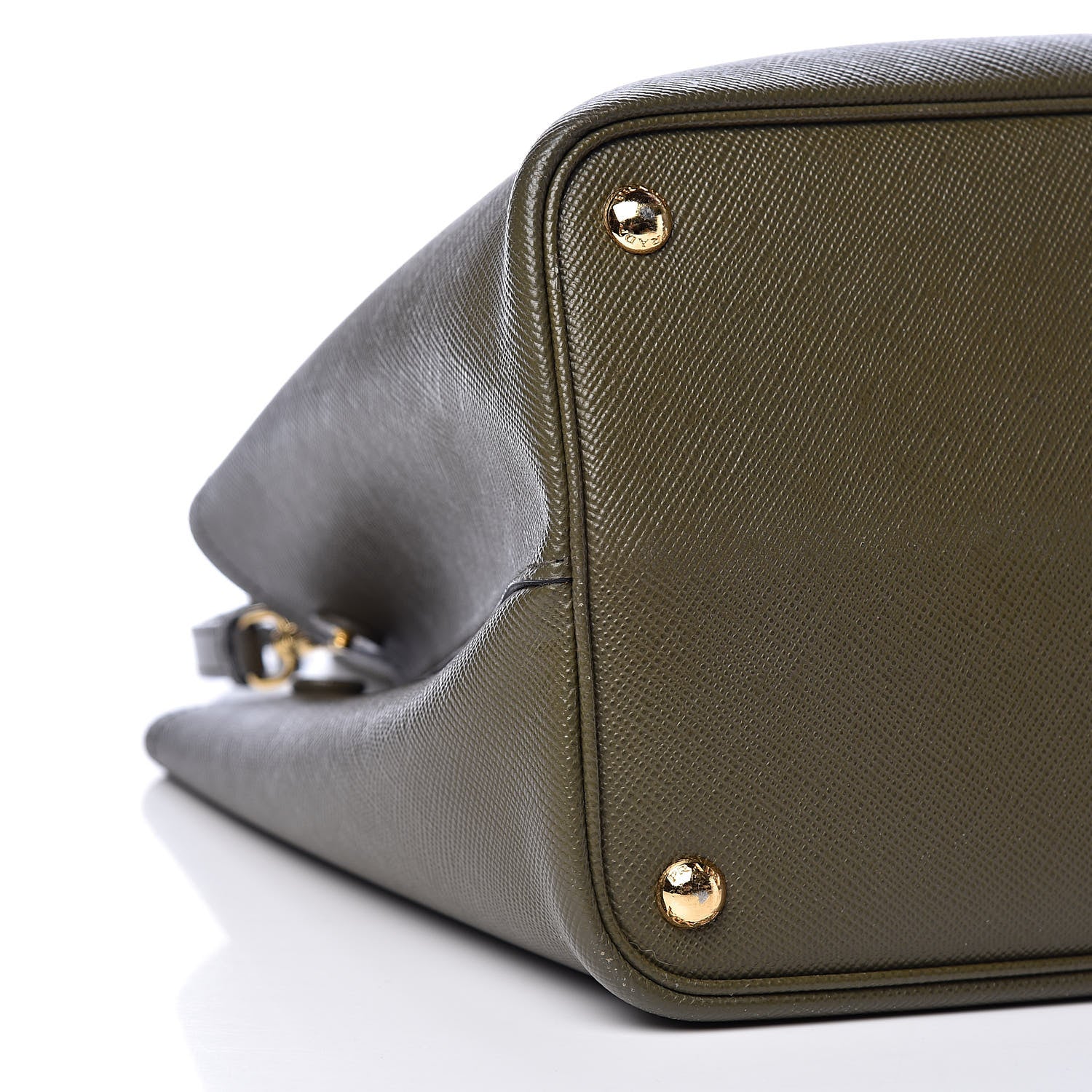 Prada Saffiano Cuir Large Double Bag Militare 8 of 10