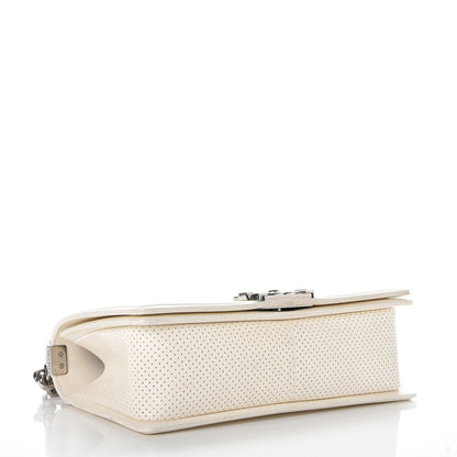 Chanel Lambskin Perforated Medium Boy Flap White 4 of 14