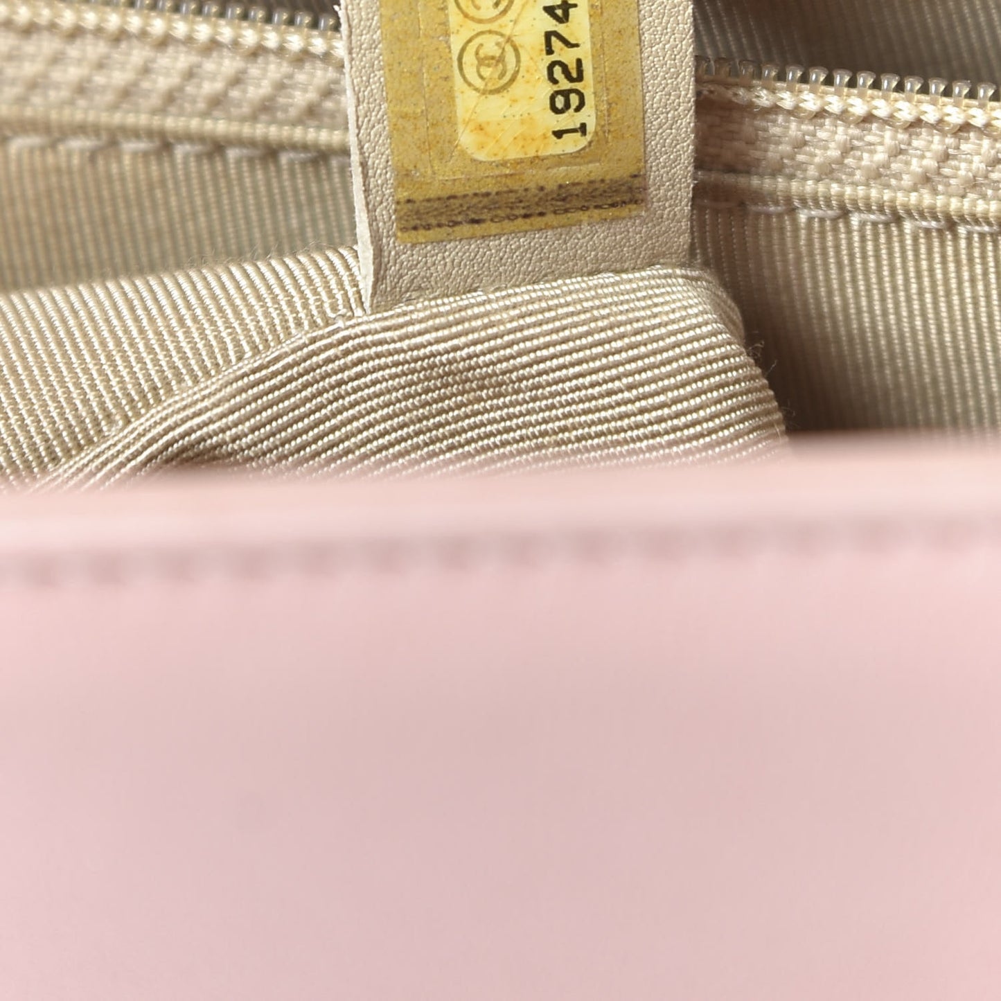 Patent Chevron Quilted New Medium Boy Flap Beige
