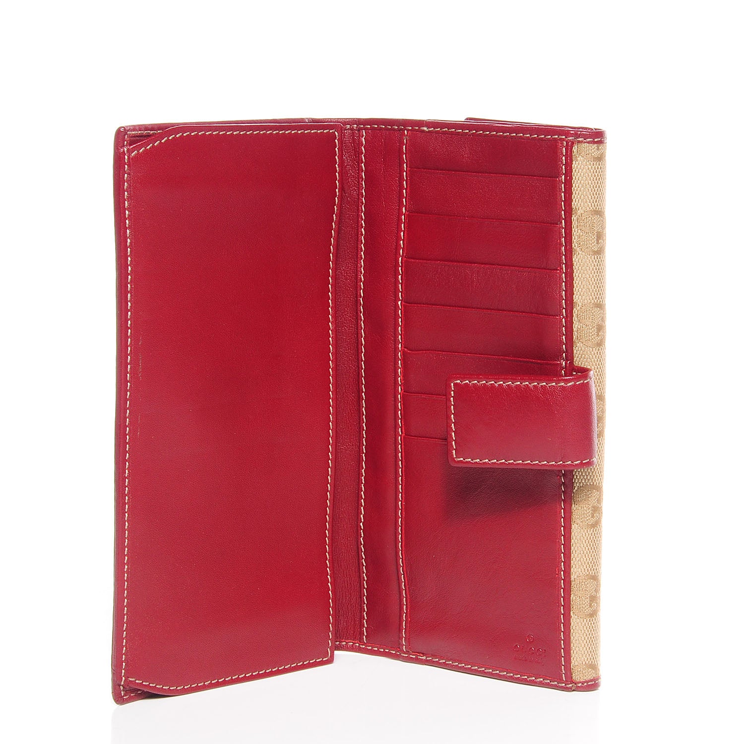 Gucci Monogram Lizard GG Trophy Continental Wallet Red 7 of 9