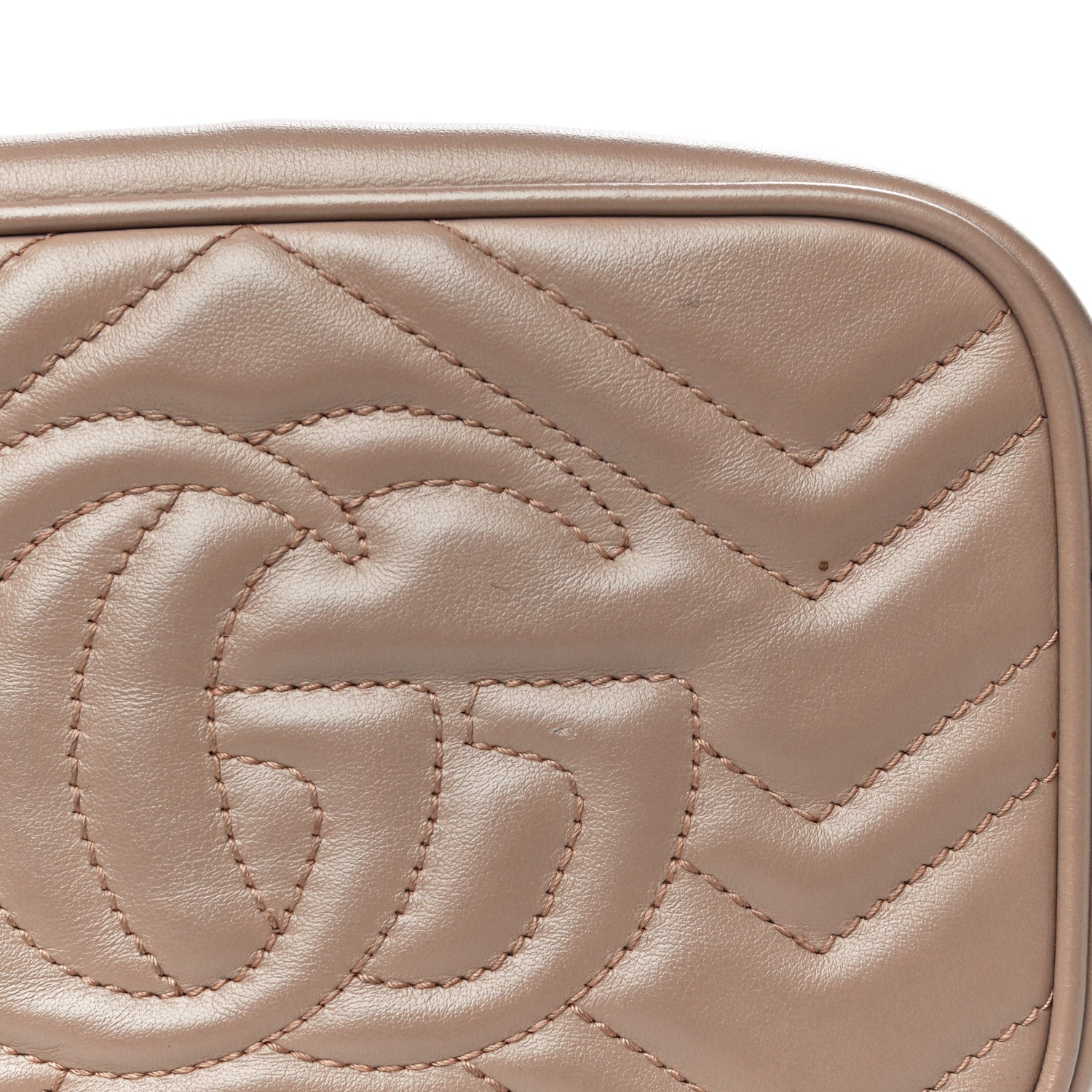 Gucci Calfskin Matelasse Mini GG Marmont Chain Shoulder Bag Porcelain Rose 16 of 19