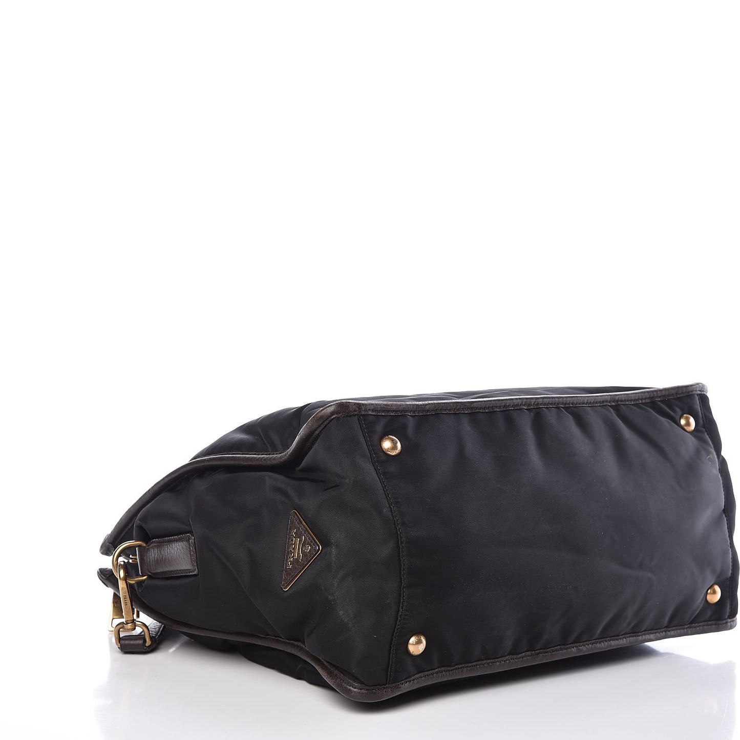 Tessuto Nylon Double Zip Logo Tote Black