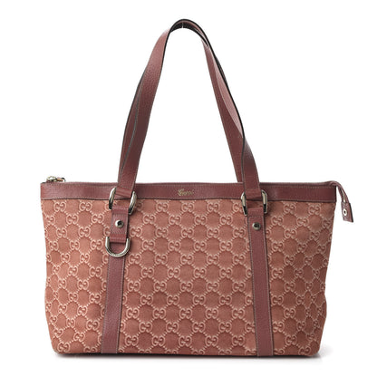 Gucci Suede Guccissima Abbey Tote Pink 1 of 10