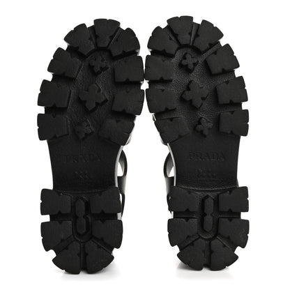 Prada Foam Rubber Triangle Logo Monolith 55mm Cage Sandals 38 Black 7 of 15