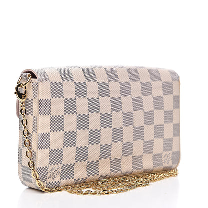 Louis Vuitton Damier Azur Pochette Felicie Chain Wallet Rose Ballerine 3 of 16
