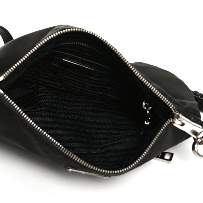 Prada Tessuto Nylon Saffiano Flat Messenger Bag Black 4 of 11